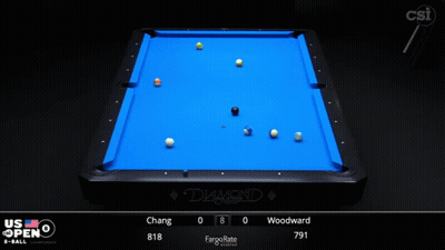 Pool Table With Blue Cloth Saying Diamond GIF
