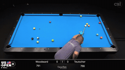 Pool Table With Us Open Scoreboard GIF
