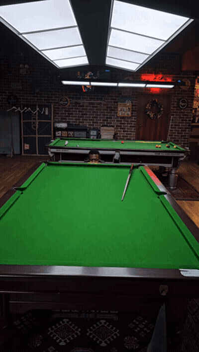 Pool Tables In Room With A & R Sign GIF