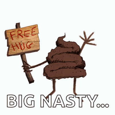 Poop Cartoon Holding Free Hug Sign GIF