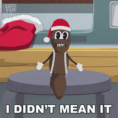 Poop In Santa Hat Saying I Didn't Mean It GIF