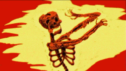 Poor Skeleton Caught On Fire  GIF