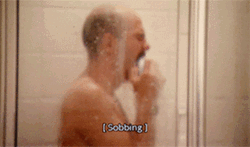 Poor Stressed Guy Taking Shower  GIF