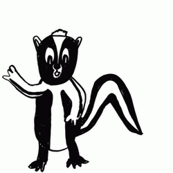 Poorly Drawn Waving Skunk GIF