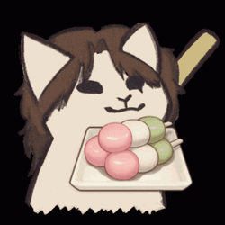 Pop Cat Anime Eating GIF