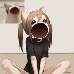 Pop Cat Dark Anime Girl Meme