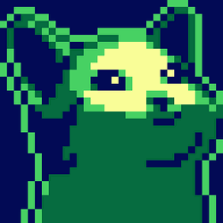 Pop Cat Oatmeal Pixel Neon Green