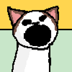 Pop Cat Pixel Cartoon