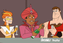 Pop Champagne The Awesomes Characters GIF