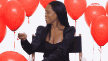 Pop Red Birthday Balloons Confetti GIF