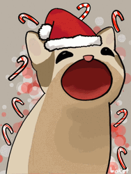Popcat Merry Christmas GIF