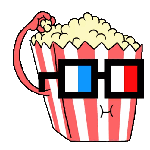 Popcorn Bucket With 3D Glasses Sticker