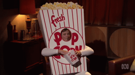 Popcorn Man Eating Popcorn Meme GIF