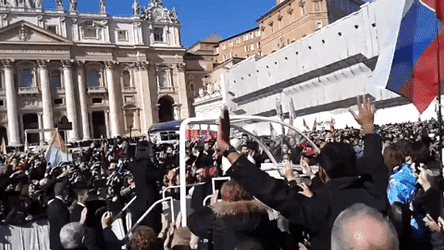 Pope Francis Riding Pope Mobile GIF