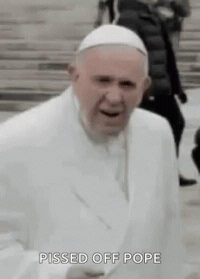 Pope In White Suit And Hat Laughing GIF