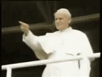 Pope John Paul II Waving In Pope Mobile GIF