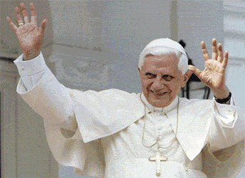 Pope Mobile Pope Benedict XVI Waving GIF
