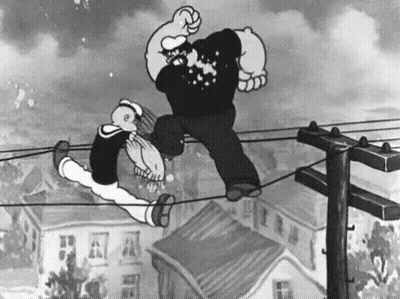 Popeye Fighting A Giant GIF