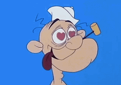 Popeye Heart Shaped Eyes GIF