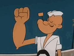 Popeye Raising Fist Pose GIF