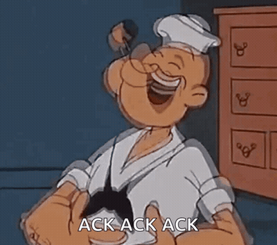 Popeye The Sailor Is Laughing And Giving A Thumbs Up In A Cartoon . GIF