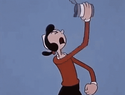 Popeye The Sailor Woman Is Flexing Her Muscles In A Cartoon And Looking Angry . GIF