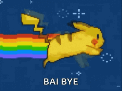 Poptart Cat Pikachu Bye Bye GIF