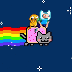 Poptart Cat With Finn And Jake GIF
