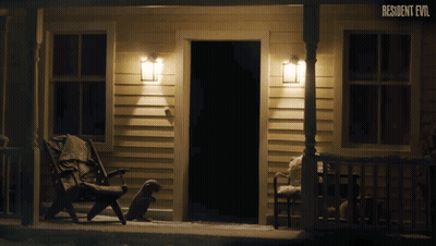 Porch With Resident Evil Logo GIF