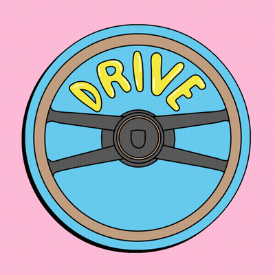 Porsche Museum Logo With Steering Wheel GIF