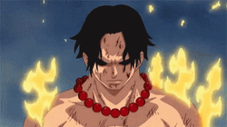 Portgas D Ace Flaming While Walking GIF