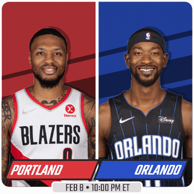 Portland And Orlando Are Playing Basketball On Feb 8 GIF