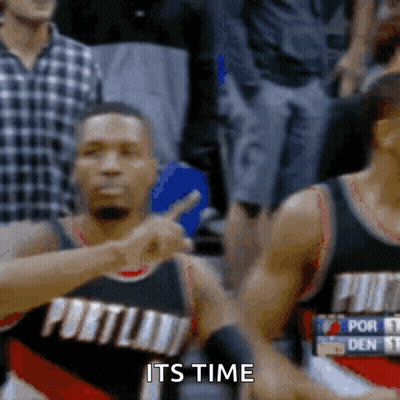 Portland Basketball Player Pointing Says It's Time GIF