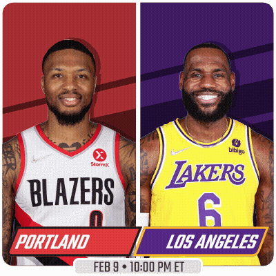 Portland Blazers Vs Los Angeles Lakers Basketball GIF