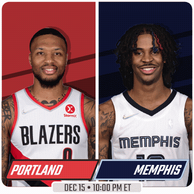 Portland Blazers Vs Memphis Grizzlies Basketball Poster GIF