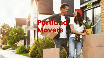 Portland Movers Man And Woman With Boxes GIF