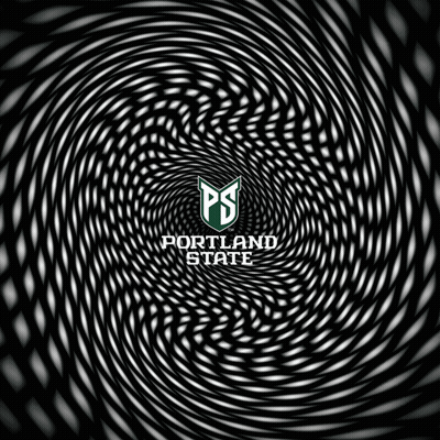 Portland State Logo Optical Illusion GIF