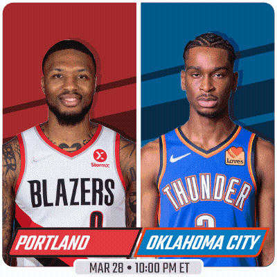 Portland Vs Oklahoma City Basketball March 28 GIF