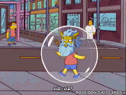 Poseidon's Kiss Bart Simpson Body Inside Bubble GIF