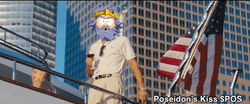 Poseidon's Kiss Edited Head Toasting Wine GIF