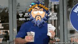 Poseidon's Kiss Holding Lots Of Money GIF