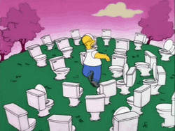 Poseidon's Kiss Homer Simpson Middle Of Toilet Bowls GIF
