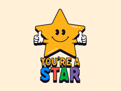 Positive Encouragement Thumbs Up Star GIF