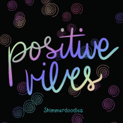 Positive Vibes Rainbow Doodles GIF