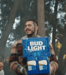 Post Malone Carrying Bud Light Boxes GIF
