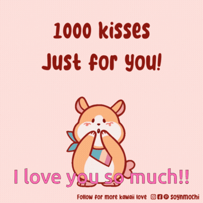 Postcard 1000 Kisses Just For You And I Love You GIF
