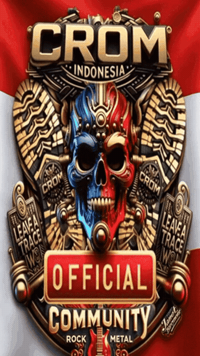 Poster For Crom Indonesia Red White And Blue Skull GIF