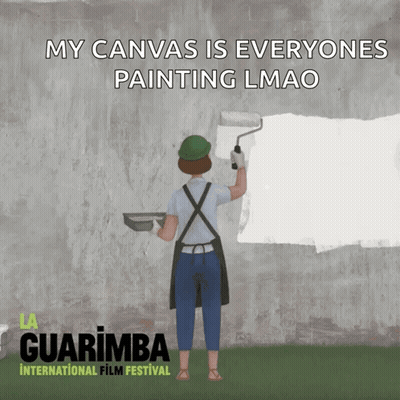 Poster For Guarimba International Film Festival Woman Painting Wall GIF
