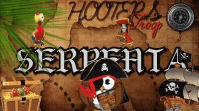 Poster For Hooters Troop Serpenta With Pirate Owl GIF