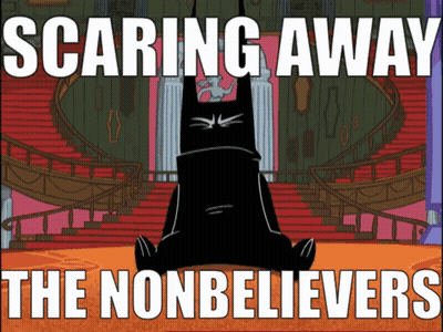 Poster For Scaring Away The Nonbelievers Black Cat GIF
